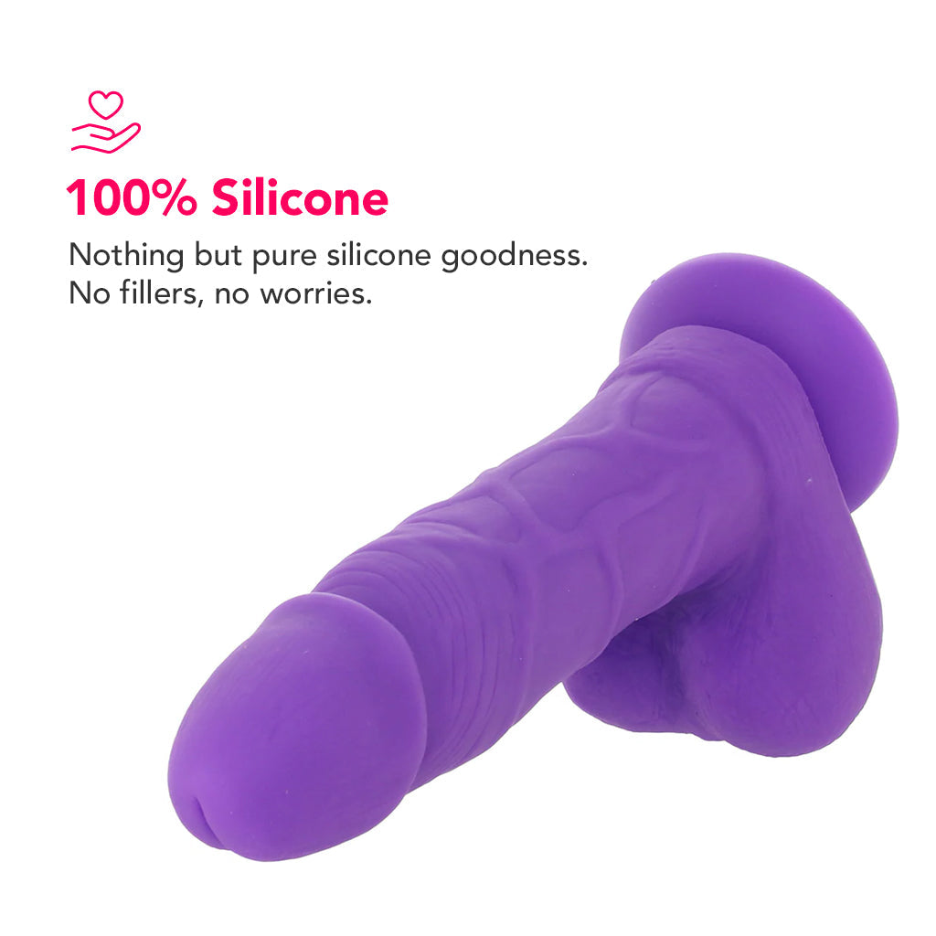 PinkCherry Premium 6 Inch Purple Silicone Ballsy Dildo Dildo Sex Toys > Realistic Dildos - Tophatter Daily Deals